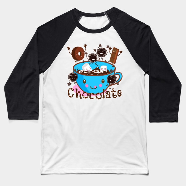 Hot Chocolate time! Baseball T-Shirt by Plushism